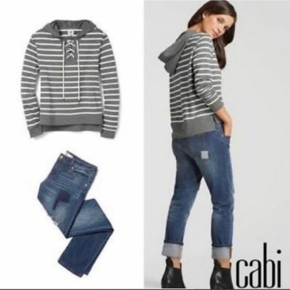 CAbi Gray Striped Hoodie - Picture 2 of 6